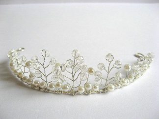 Diadema mireasa, produs nunta cristale si perle sticla 20320
