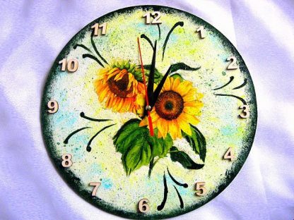 Floarea soarelui pe fond de epoca ceas de perete cu cifre arabe 28092