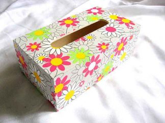 Model flori stilizate colorate si mai putin colorate cutie servetele hartie 28758.