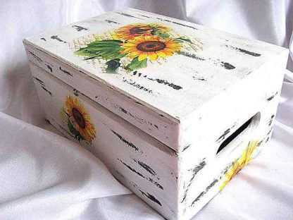 Cutie floarea soarelui, cutie lemn cu design de floarea soarelui 23941
