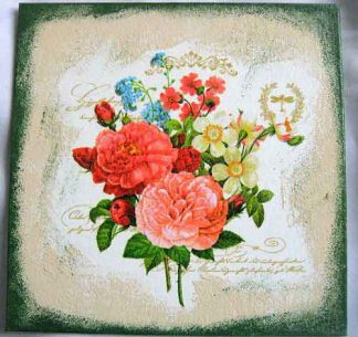 Flori, trandari, trandafiri japonezi, narcise, albastrele, tablou pe panza 28852