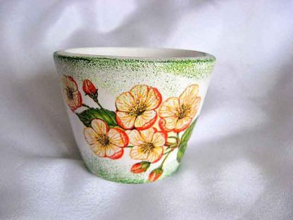 Vaza cu flori de cires, vaza ceramica cu fundal verde si alb 18744