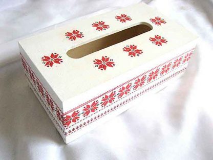 Motiv floral stilizat, cutie servetele cu motiv traditional 29172