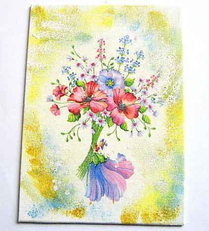 Tablou panza flori, tablou tehnica servetel, pictat cu acuarele acrilice 29630