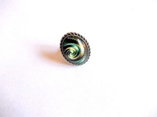 Inel model spirala verde, galben si portocaliu, inel sticla 39288
