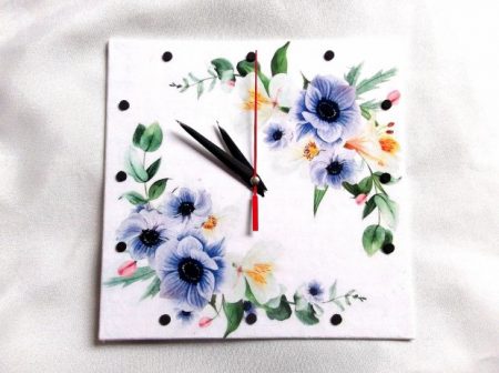 Model flori mov ceas, ceas de perete de forma patrata 39751