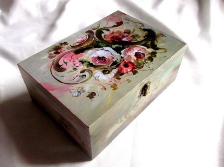 Cutie decorata cu model floral, cutie compartimentata 39899
