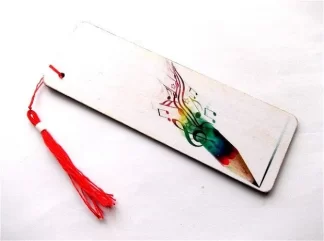 Semn de carte creion si portativ muzical, semn de carte lemn 35870