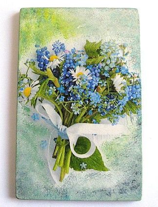 Tablou cu buchet de flori, albastrele si margarete, tablou pe ipsos 24515