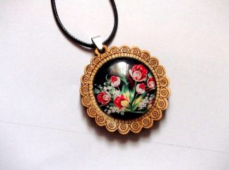 colier lemn si sticla 48835